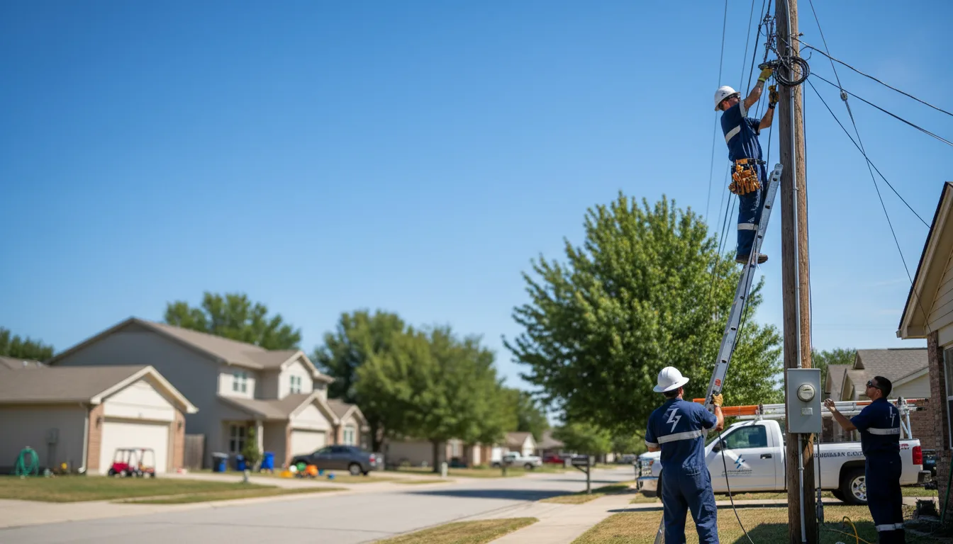 Residential electrician providing installation services in Bellville, TX